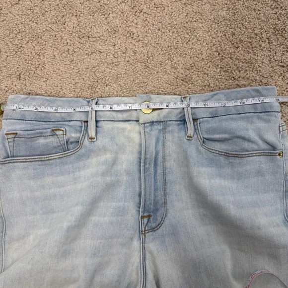 FRAME Le Crop Mini Boot‎ Jeans Women Light Wash Blue Flared Denim Cotton 31 - Picture 7 of 10